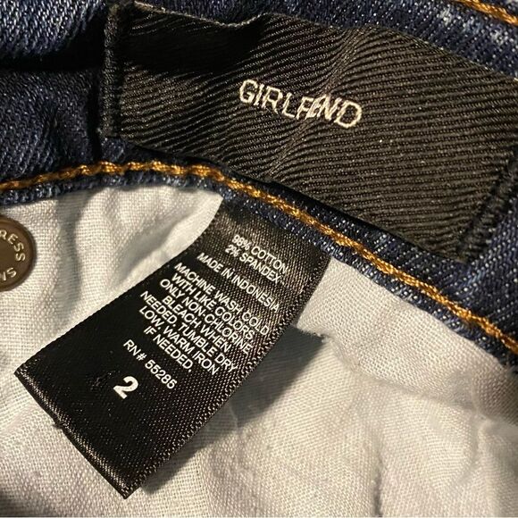 EXPRESS Girlfriend Denim Distressed Medium Wash Jeans Women Size 2 - Picture 6 of 9